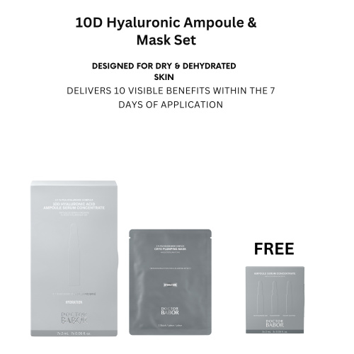 10D Hyaluronic Ampoule & Mask Set for Dry, Dehydrated Skin